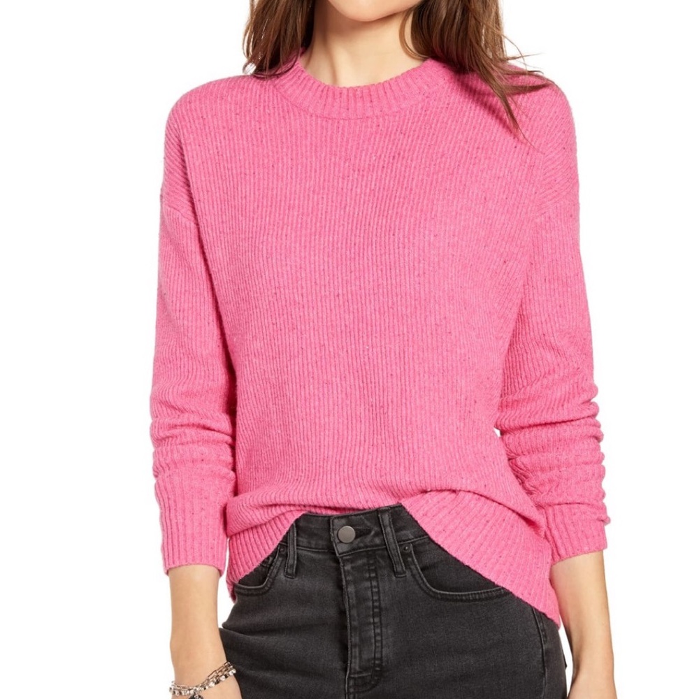 Something Navy Flecked Crewneck Sweater